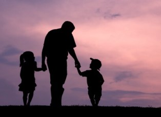 Family a sunset