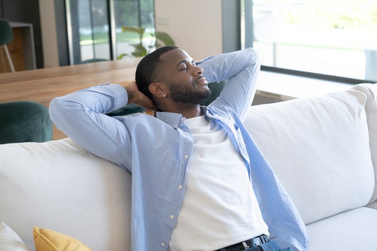 man resting